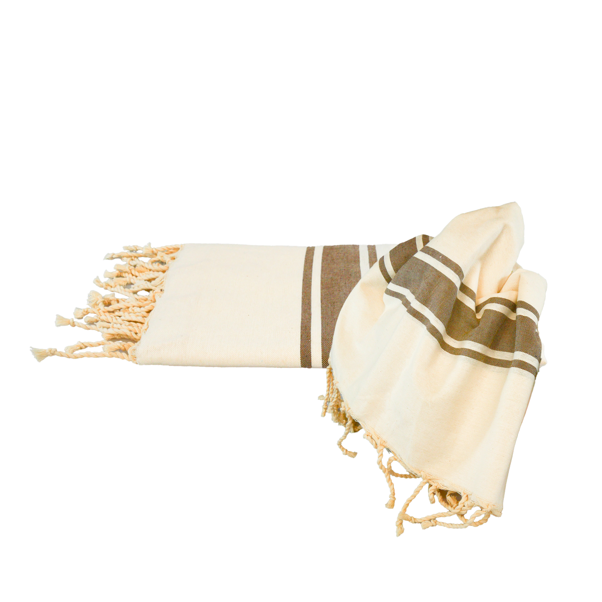 Strandtuch Traditionell – Creme Braun