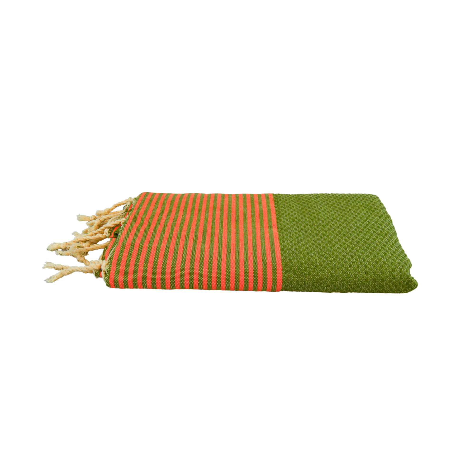 Strandtuch Honeycomb – Grün-Orange