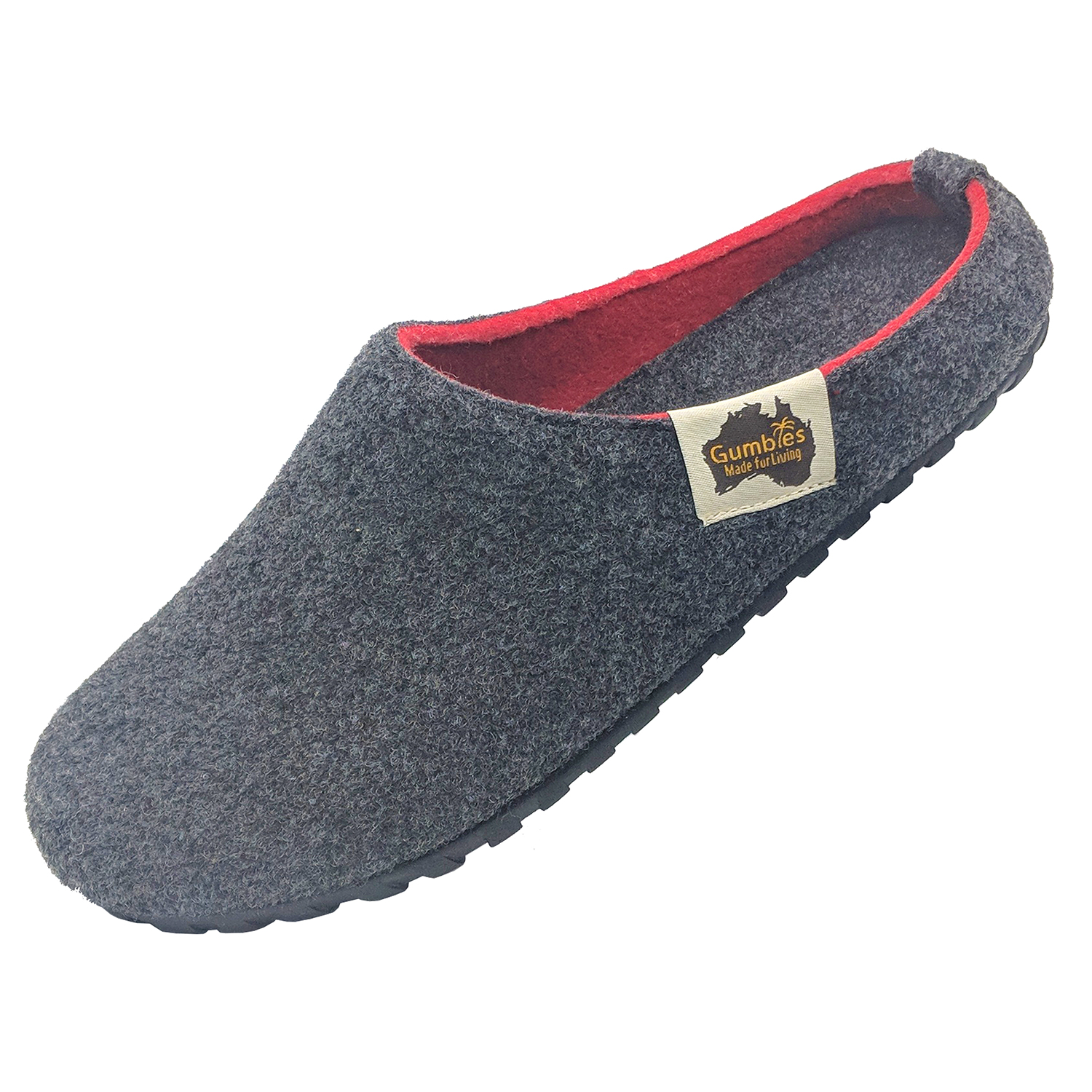 GUMBIES – Outback Slipper, CHARCOAL-RED 