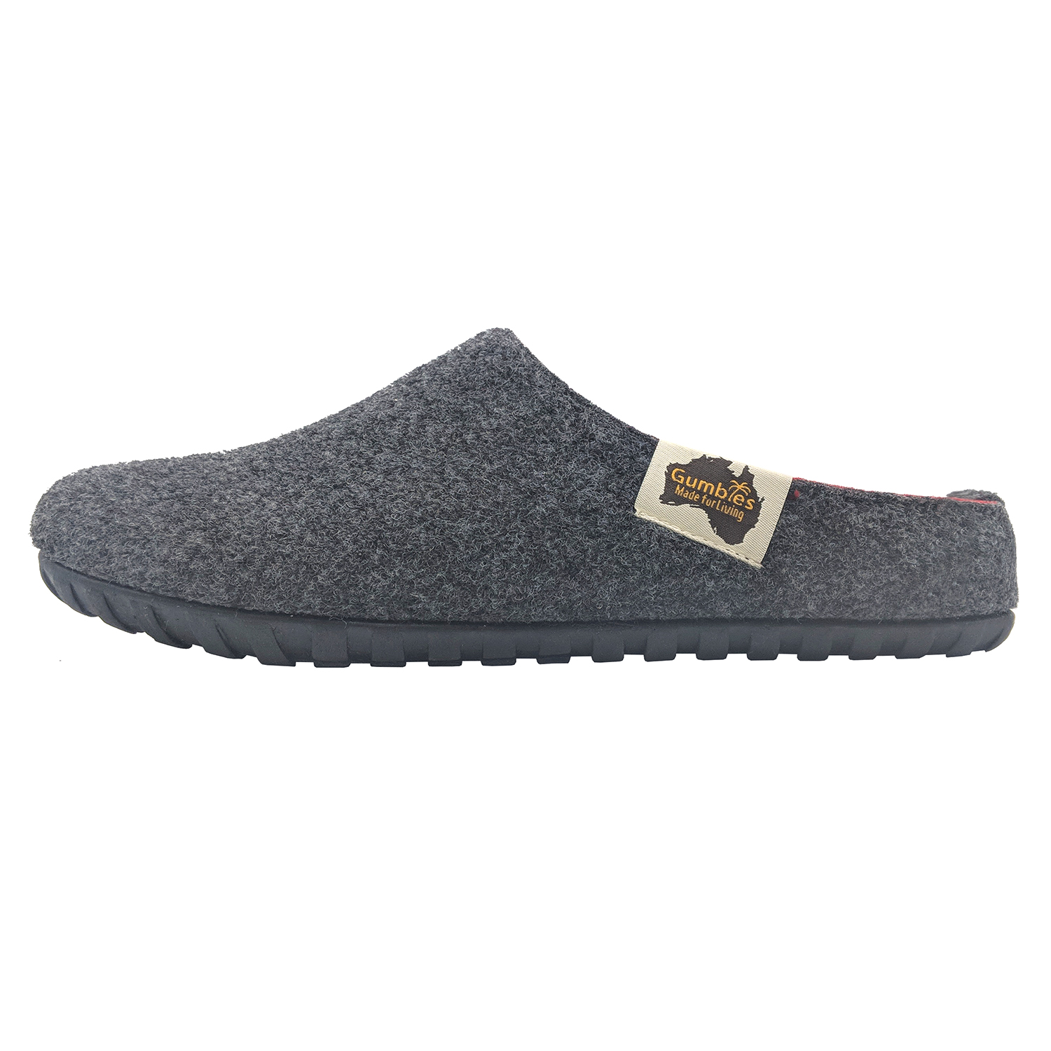 GUMBIES – Outback Slipper, CHARCOAL-RED 