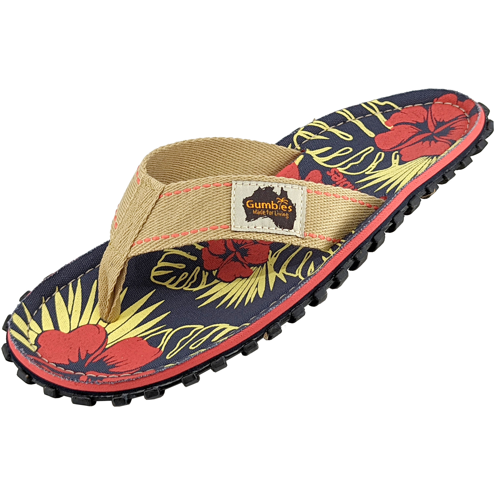 Denim Hibiscus – Original Flip Flops