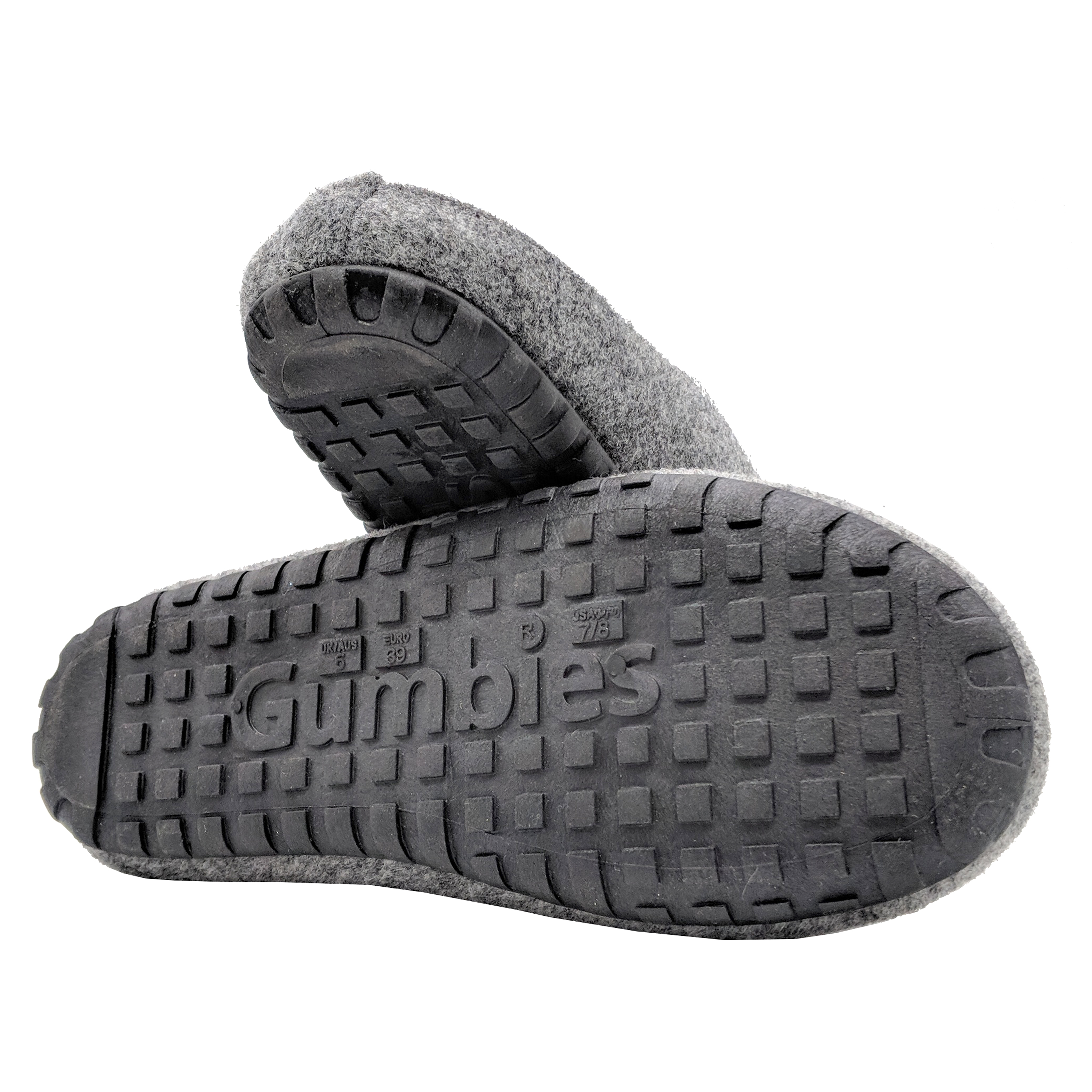 GUMBIES Set – Slipper, GREY-CHARCOAL mit Nagellack Pale Grey