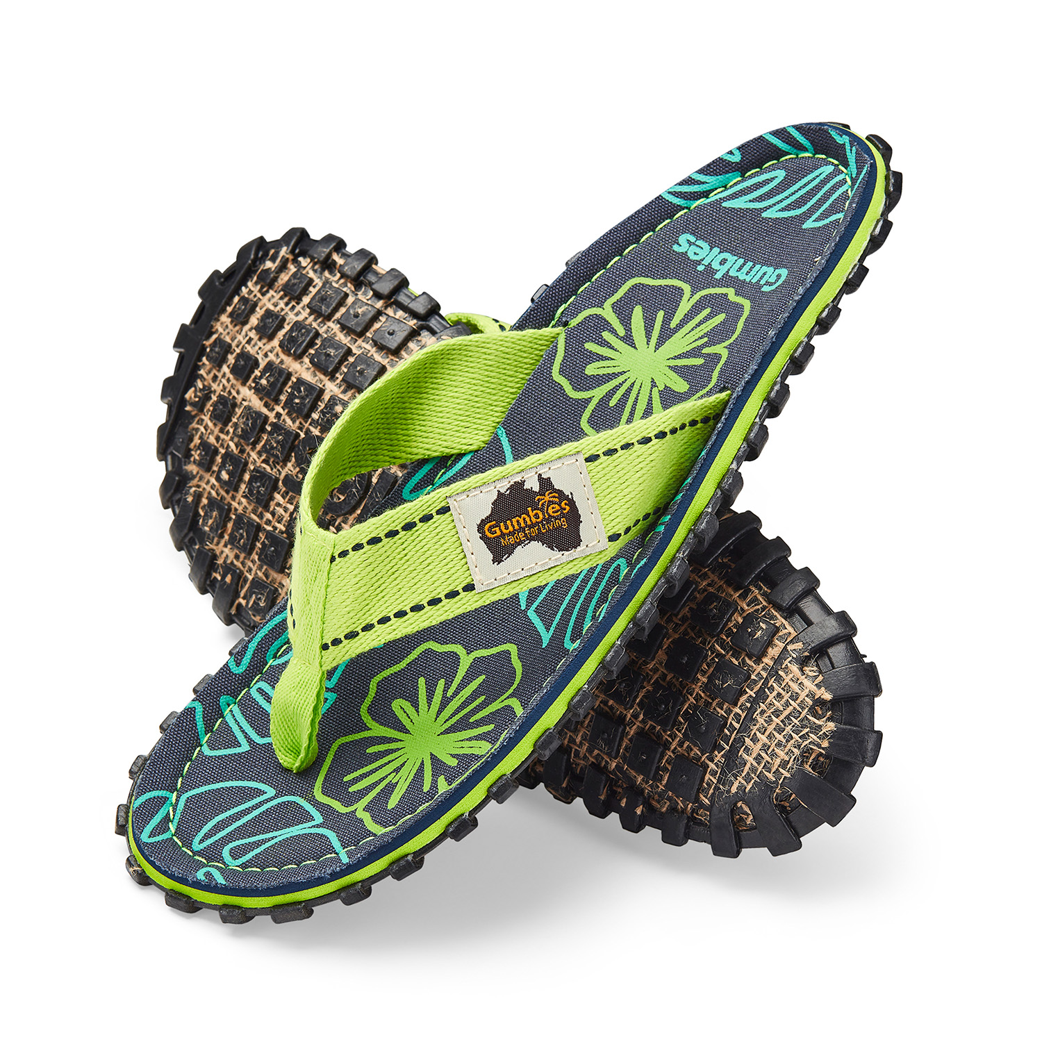 Lime Hibiscus – Kids Original Flip Flops