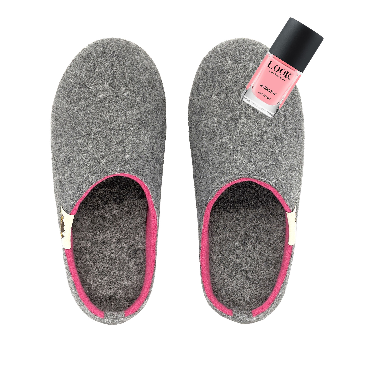 Set Outback Slipper - Grey Pink mit Nagellack Harmony Set Outback Slipper - Grey Pink mit Nagellack Harmony