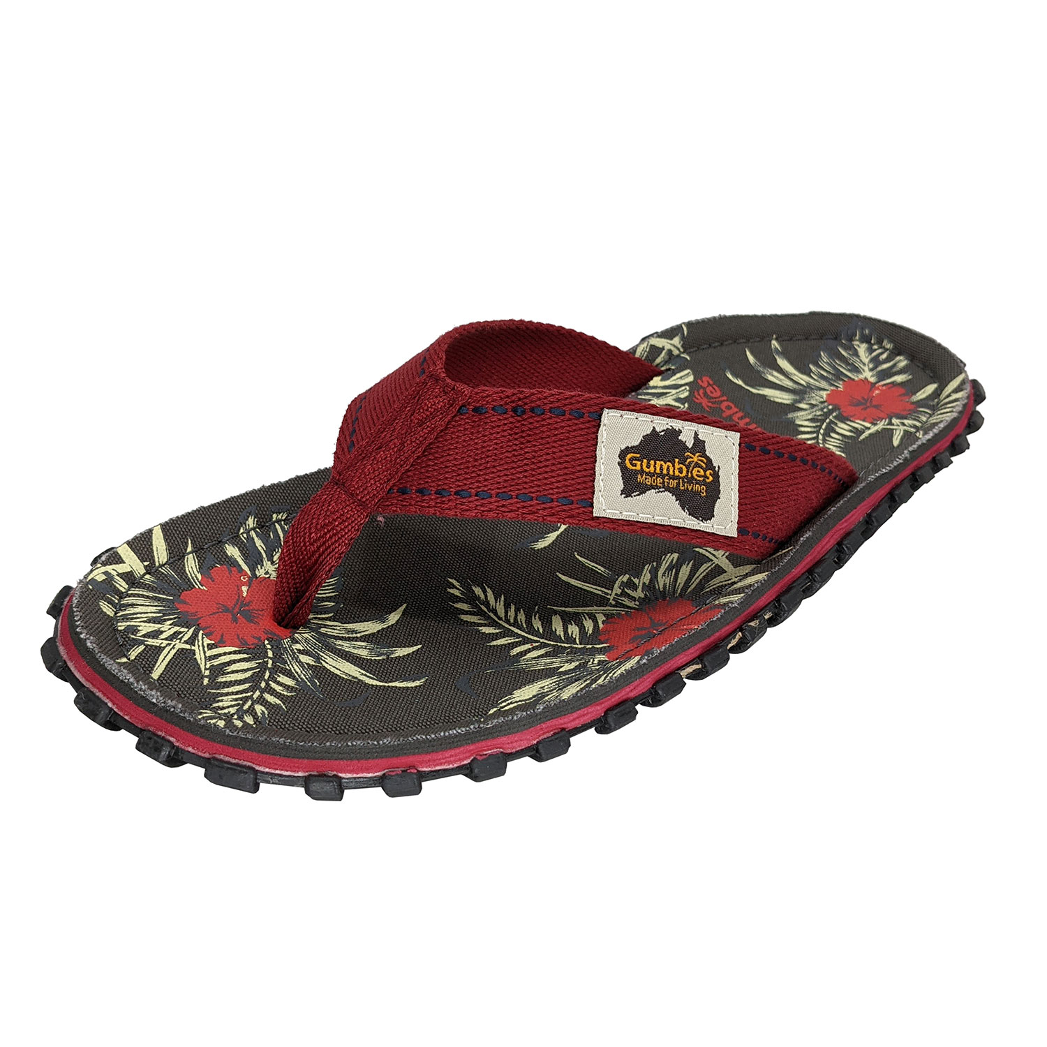 Grey Hibiscus – Original Flip Flops