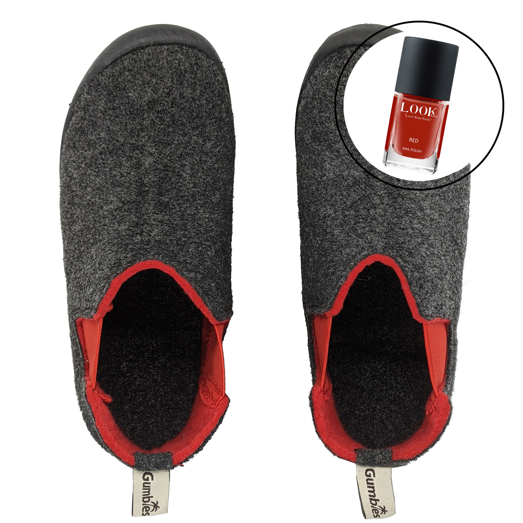 Set Brumby – Charcoal-Red mit Nagellack Red Set Brumby – Charcoal-Red mit Nagellack Red