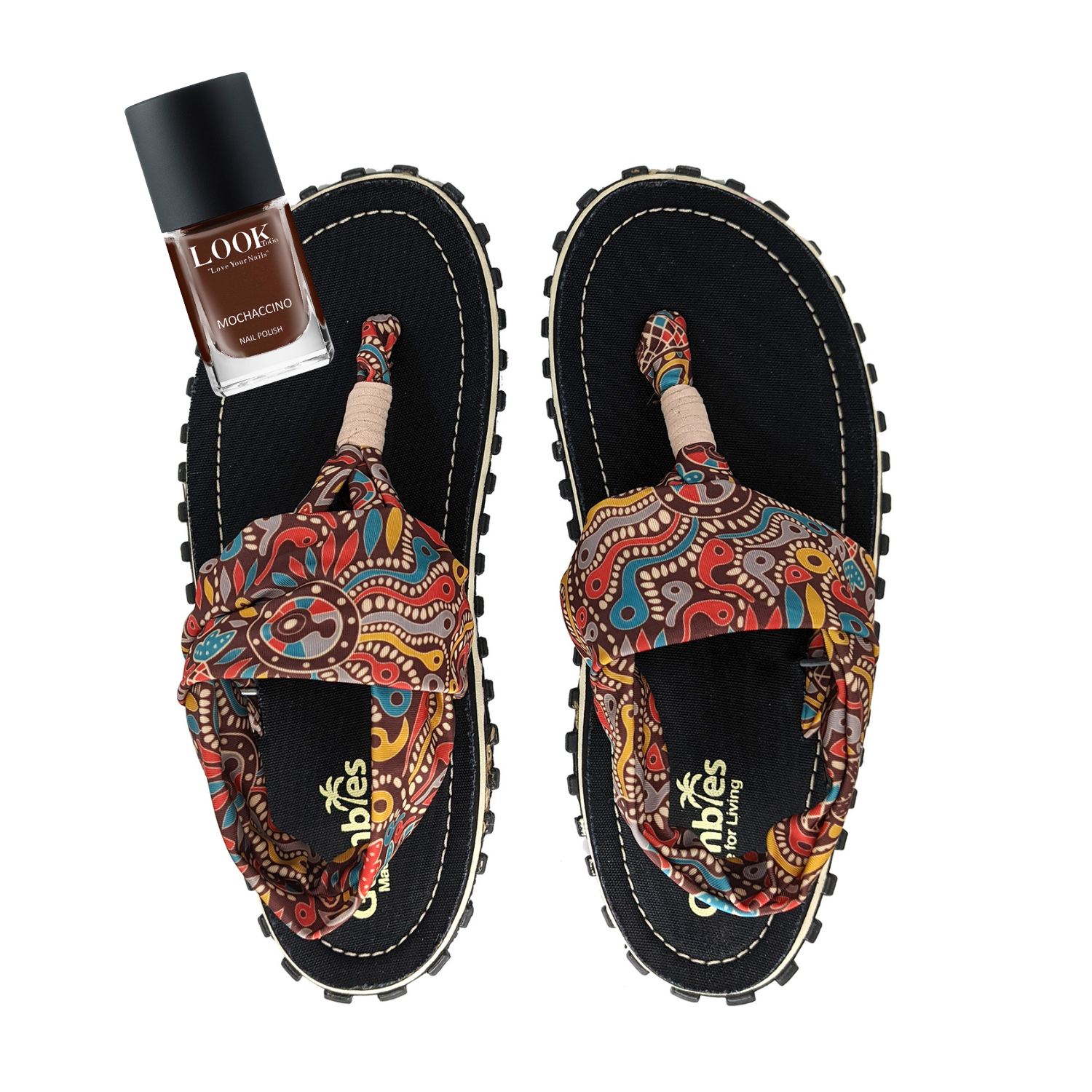 Set Slingbacks – Aboriginal mit dem Nagellack Mochaccino