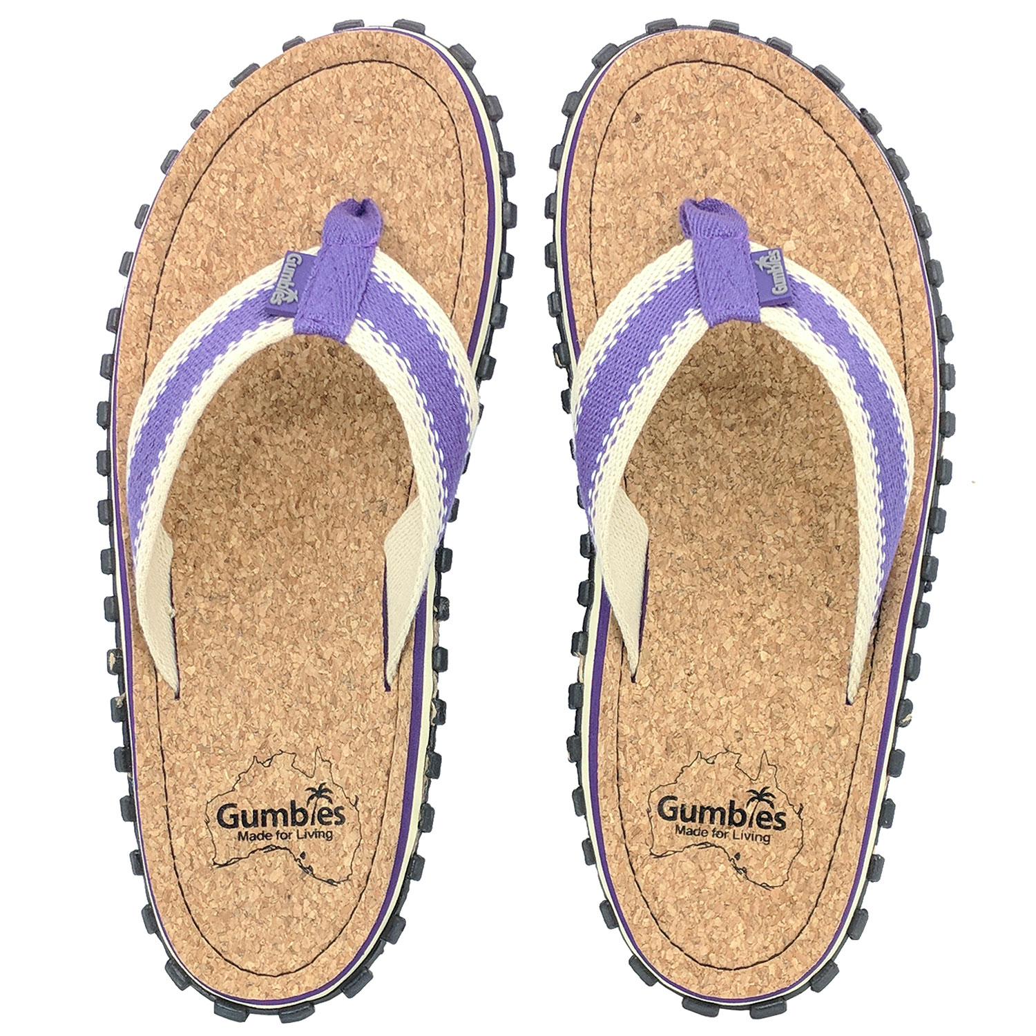 GUMBIES Zehentrenner Kork – Purple 