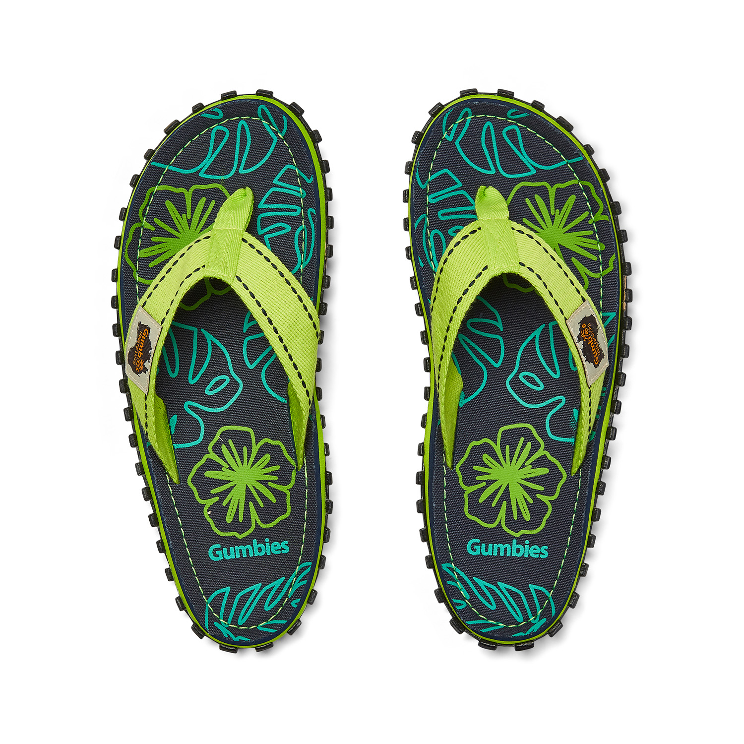 Flip Flops Set – Lime Hibiscus mit dem Nagellack Greenery