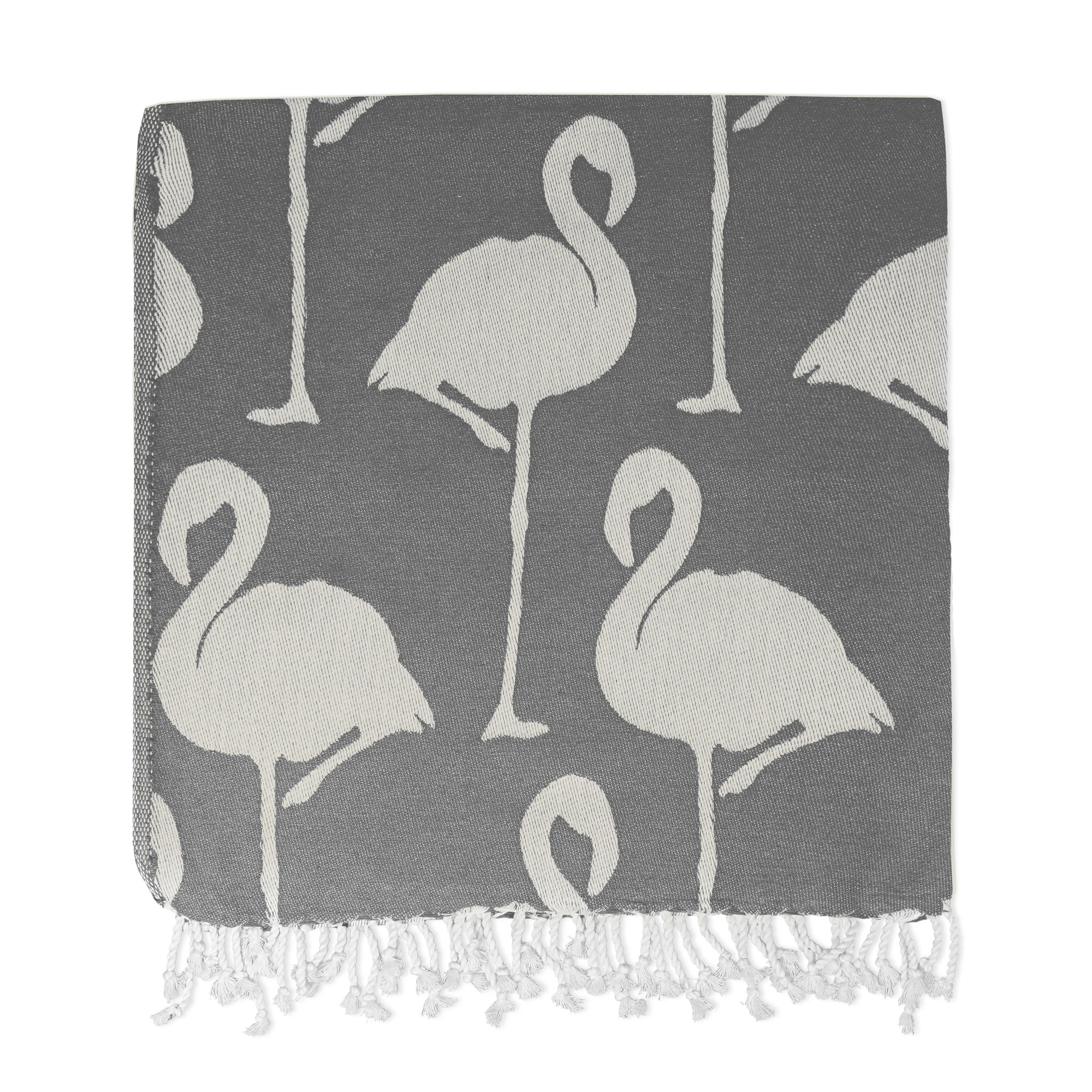 Strandtuch Flamingo – Grau
