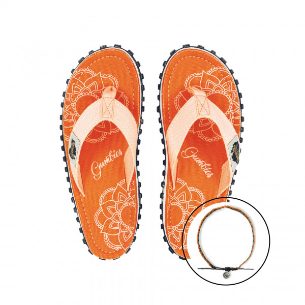 GUMBIES Zehentrenner Set- Boho Coral mit dem Fußkettchen Tenganan - Orange