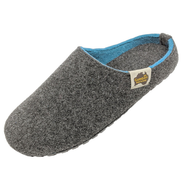 GUMBIES – Outback Slipper, CHARCOAL-TURQUOISE